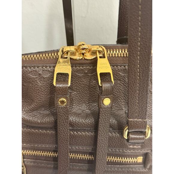 Louis Vuitton Embossed Leather Terre Monogram Empreinte Lumineuse PM Bag Brown - Picture 7 of 16